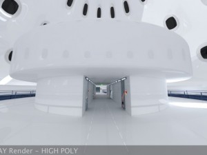 ultra modern futuristic data center Model 3D