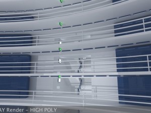 ultra modern futuristic data center Model 3D
