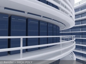 ultra modern futuristic data center Model 3D