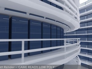 ultra modern futuristic data center Model 3D