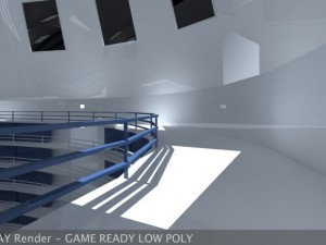 ultra modern futuristic data center Model 3D