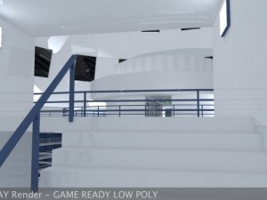 ultra modern futuristic data center Model 3D