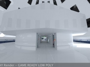 ultra modern futuristic data center Model 3D