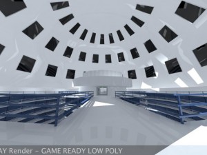 ultra modern futuristic data center Model 3D