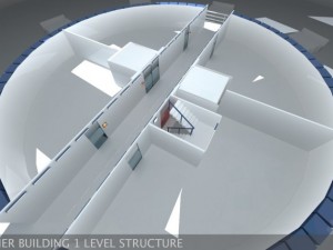 ultra modern futuristic data center Model 3D
