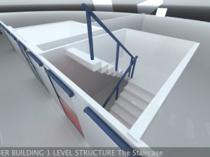 ultra modern futuristic data center Model 3D