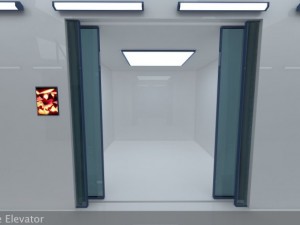 ultra modern futuristic data center Model 3D