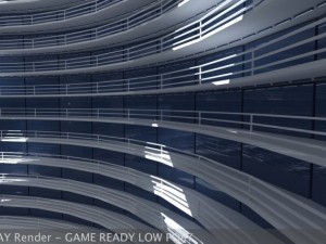 ultra modern futuristic data center Model 3D