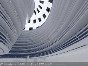 ultra modern futuristic data center Model 3D