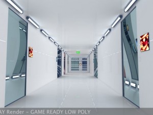 ultra modern futuristic data center Model 3D