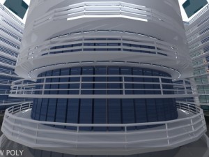 ultra modern futuristic data center Model 3D