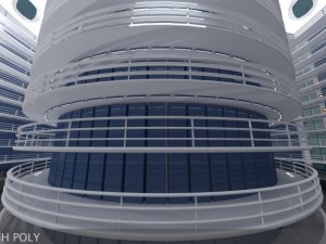 ultra modern futuristic data center Model 3D