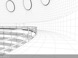 ultra modern futuristic data center Model 3D