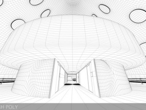 ultra modern futuristic data center Model 3D
