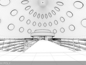 ultra modern futuristic data center Model 3D