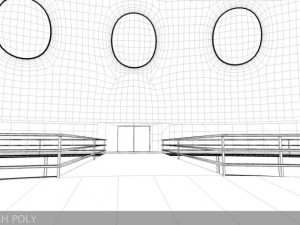 ultra modern futuristic data center Model 3D