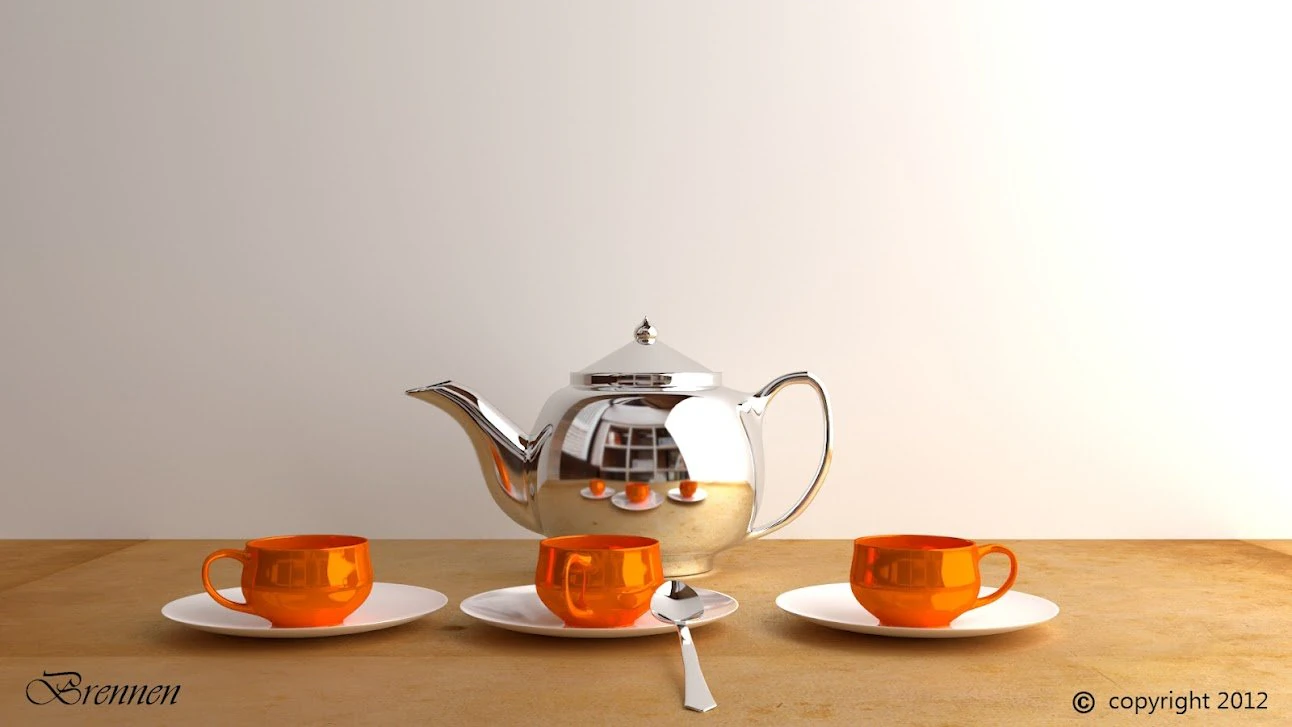 tea set 3D Model .c4d .max .obj .3ds .fbx .stl .blend 