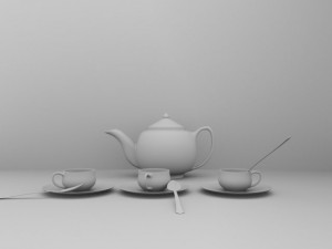 tea set Modello 3D