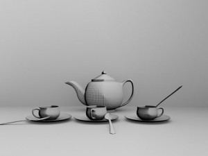 tea set Modello 3D