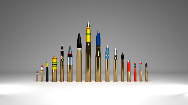 bullets collection 3D 模型 .c4d .max .obj .3ds .fbx .stl .blend 