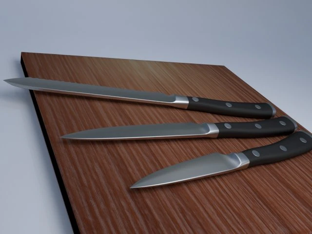 noże kuchenne Model 3D .c4d .max .obj .3ds .fbx .stl .blend 