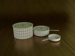 鍋とフライパン 3Dモデル