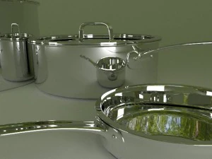 鍋とフライパン 3Dモデル