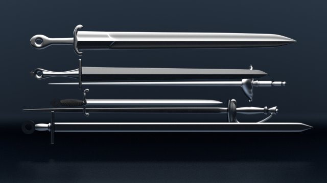 swords pack 3D Model .c4d .max .obj .3ds .fbx .stl .blend 