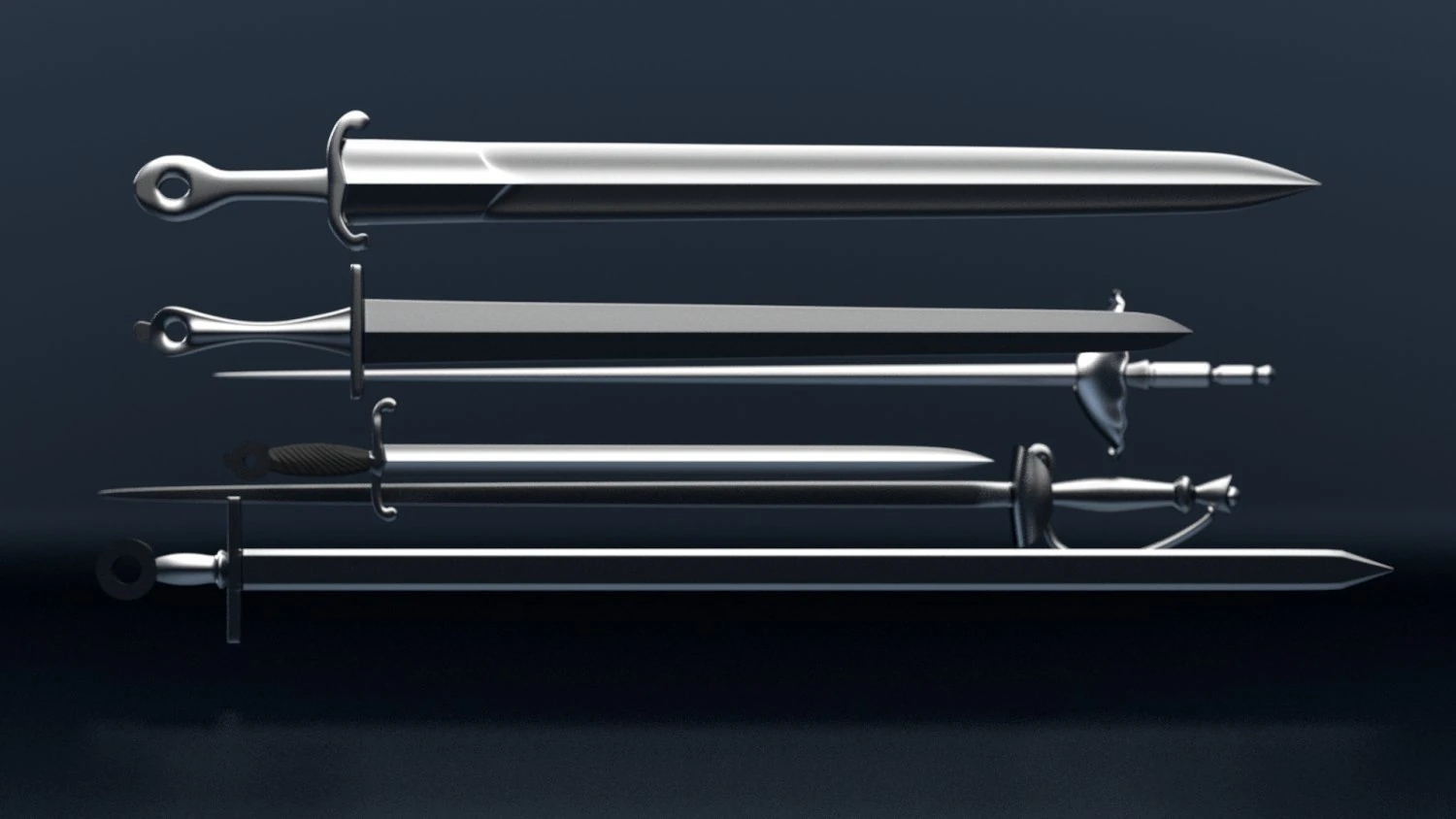 剣パック 3Dモデル .c4d .max .obj .3ds .fbx .stl .blend 