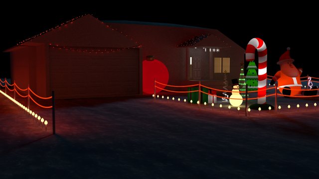 christmas house bundle Model 3D .c4d .max .obj .3ds .fbx .stl .blend 