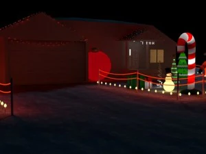 pacchetto casa natalizia Modello 3D