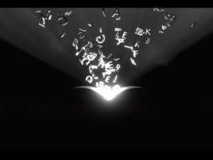 book with words coming out of it 3D Model