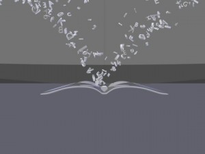 book with words coming out of it 3D Model