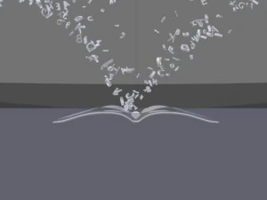 book with words coming out of it 3D Model