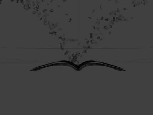 book with words coming out of it 3D Model