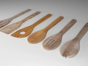 bamboo spatula and spoon collection 3D Model