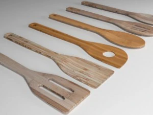 bamboo spatula and spoon collection 3D Model
