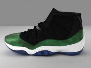 air jordan 11 green snakeskin 3D मॉडल