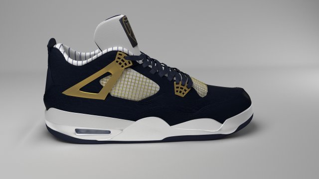 air jordan 4 blue 3D Model .c4d .max .obj .3ds .fbx .stl .blend 