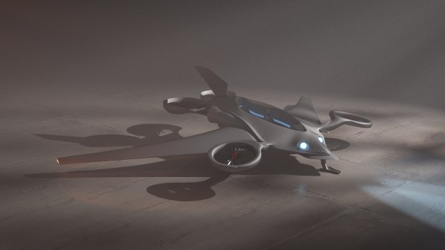 futuristic aircraft scene 3D Model .c4d .max .obj .3ds .fbx .stl .blend 