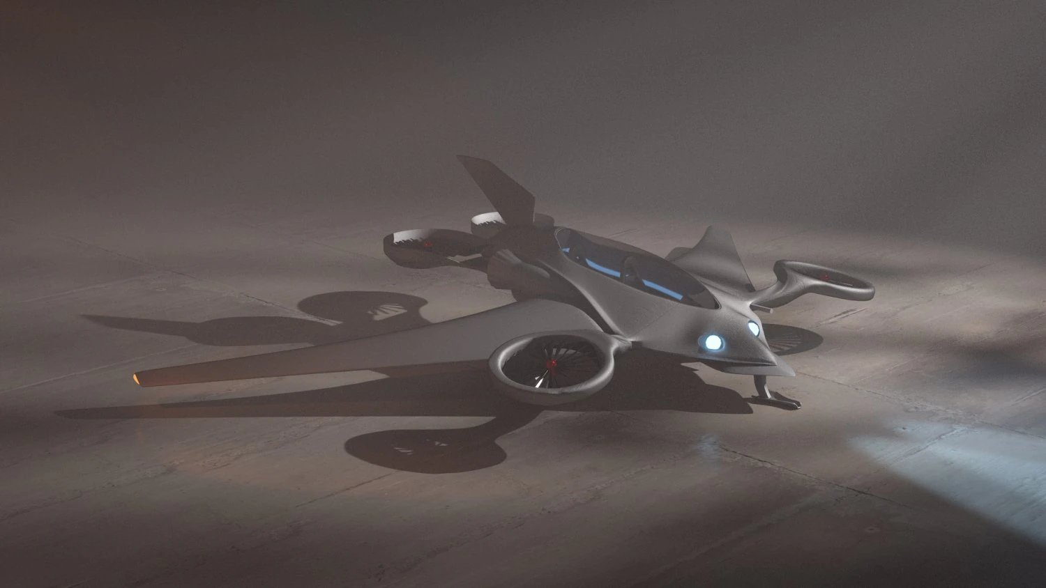 futuristic aircraft scene 3D Model .c4d .max .obj .3ds .fbx .stl .blend 