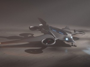 futuristic aircraft scene Model 3D
