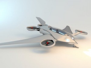 futuristic aircraft scene 3D Model