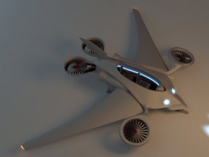 futuristic aircraft scene 3D Model