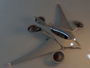 futuristic aircraft scene 3D Model