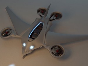 futuristic aircraft scene 3D Model