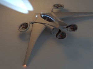 futuristic aircraft scene 3D Model
