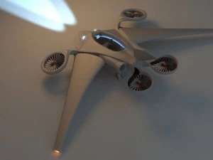 futuristic aircraft scene 3D Model