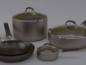 pots and pans set 2 3D Model