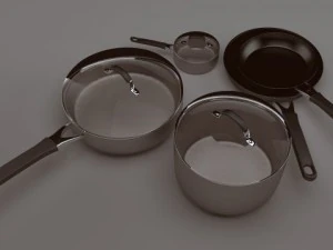 pots and pans set 2 3D Model